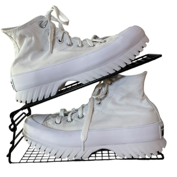 Converse Chuck Taylor AllStar Lugged High Top Canvas White Platform Sneakers 6.5 - Picture 2 of 13
